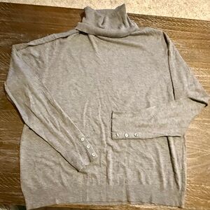 Ann Taylor Grey Lightweight Turtleneck Sweater